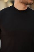Erkek Ince çizgi Dokulu Kısa Kollu T-shirt resmi